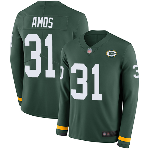 Green Bay Packers Limited Green Men 31 Amos Adrian Jersey Nike NFL Therma Long Sleeve